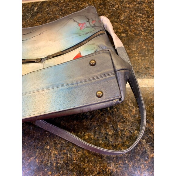 RARE Anuschka Leather Hand Painted "Northern Cardinal" Crossbody Handbag NWT - Picture 12 of 12